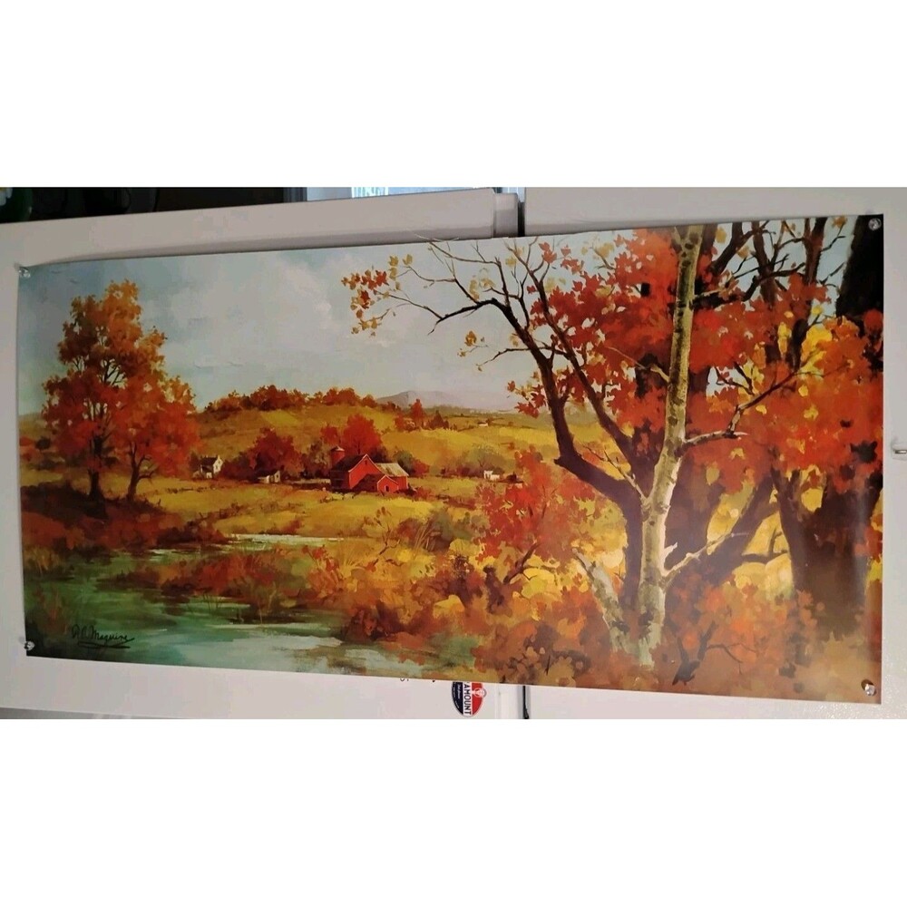 Autumn Barn Rustic Scene 48"x24"  Print By R.A. Maguire Unframed & Rolled